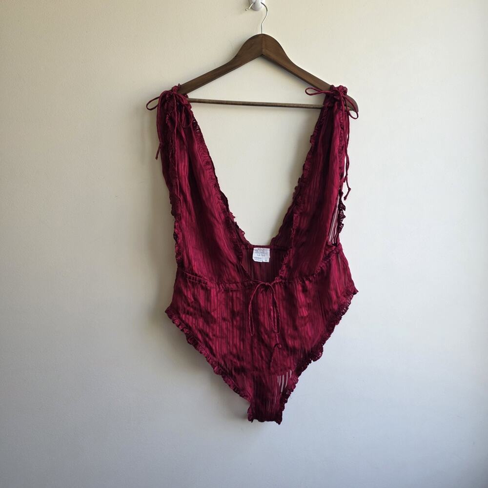 VTG 70s Sami New York 100% Silk Lingerie Body Suit Dark Romantic Vamp Coquette